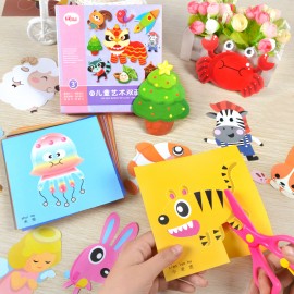 120 PCS Cartoon Paper Folding Cutting Knutselen Kinderen Art Craft DIY Educational Toys For Children Jouet Enfant Kindergarten