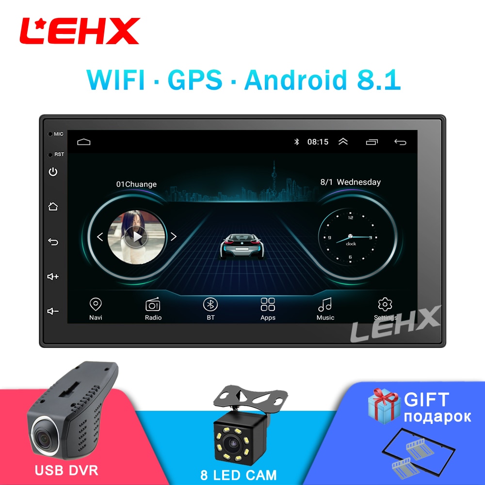 7Car Android8.1 Car Radio Stereo GPS Navigation Bluetooth USB 2 Din Touch Car Multimedia Player Audio Player Autoradio Rated