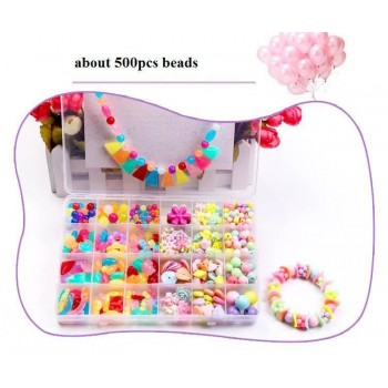 Children creative DIY beads toy with whole accessory set/ Kids girls handmade art craft educational toys for gifts and presents