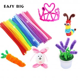 EASY BIG 100pcs Montessori Materials Chenille Puzzles Toy Craft Pipe Cleaner Math Educational Sticks Creative Puzzle NR0006
