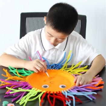 EASY BIG 100pcs Montessori Materials Chenille Puzzles Toy Craft Pipe Cleaner Math Educational Sticks Creative Puzzle NR0006