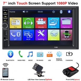 2 Din Central Multimidia Car Multimedia DVR Front Rear Camera 2Din 7 Touch Screen Bluetooth Radio Music Movie Player Autoradio
