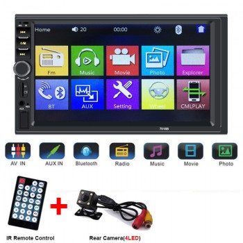 2 Din Central Multimidia Car Multimedia DVR Front Rear Camera 2Din 7 Touch Screen Bluetooth Radio Music Movie Player Autoradio