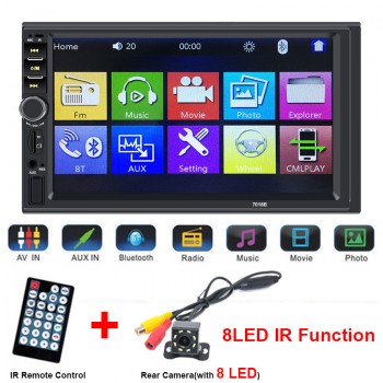 2 Din Central Multimidia Car Multimedia DVR Front Rear Camera 2Din 7 Touch Screen Bluetooth Radio Music Movie Player Autoradio
