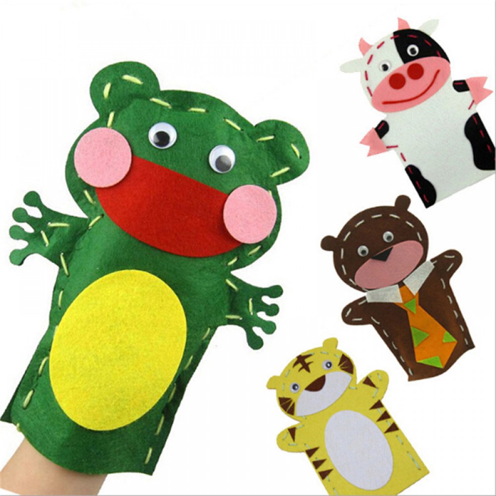 Self Made DIY Cute Cartoon Animals Doll Kids Glove Finger Education Learning Craft Toys Fun Funny Gadgets Interesting Toys Gift