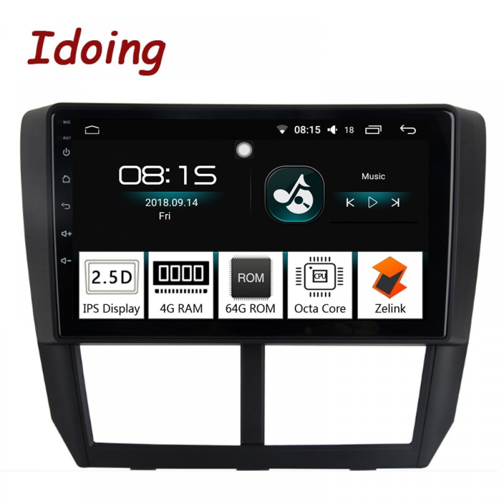 Idoing 1Din 9Car Radio GPS Multimedia Player Android 8.0 For Subaru Forester 2008-2012 4G+64G Octa Core Navigation Fast Boot