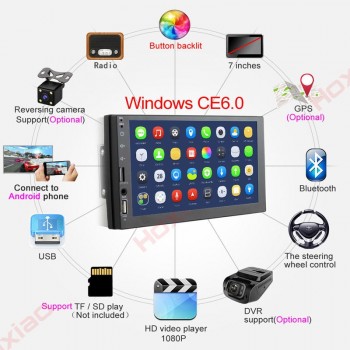 2 Din Car radio 7 HD Player 2Din Touch Screen Car Video Multimedia Players Audio Stereo Mirror Link for carplay Android phone