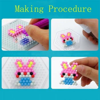 300pcs Aqua Pegboard Water Beads Diy Toys For Children Hama Bead Set Fuse Jigsaw Kids Educational Puzzle Girl Boy Beadbond Toy