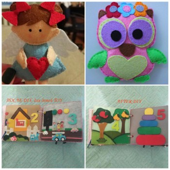 40PCS 15*15CM Handicraft DIY Doll Pattern Sticker Non Woven Felt Fabric 1mm Thickness Polyester Cloth Felts Bundle