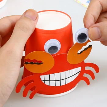12pcs Children 3D DIY handmade paper cups sticker material kit / Whole set Kids kindergarten school art craft educational toys