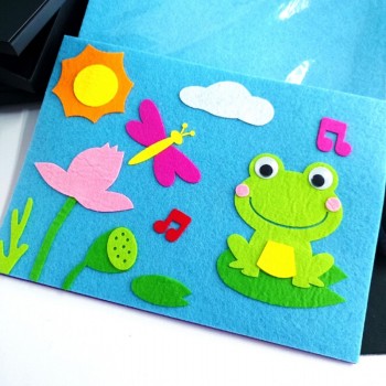 1 Set Children Cartoon DIY Sticker Toys Non-Woven Felt Collage Cute Swan Frog Duck Craft Decoration Stickers Educational Gifts