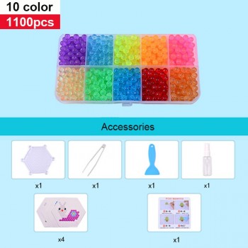 Aqua Beads DIY Water Spray Magic Beads cuentas AquaBeads Hand Making set 3D Puzzle Cartoon Accessories Toolkit Toy for Children
