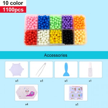 Aqua Beads DIY Water Spray Magic Beads cuentas AquaBeads Hand Making set 3D Puzzle Cartoon Accessories Toolkit Toy for Children