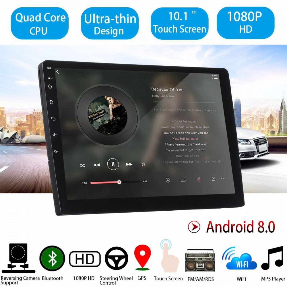 Car Multimedia Player 10.1 2G+32G for Android 8 Car Stereo 2DIN bluetooth WIFI GPS Nav Quad Core Radio Video MP5 Player