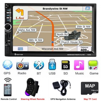 2Din GPS Rear Camera Central Multimidia 2 Din 7 Bluetooth MP5 MP3 Music Video Player Multimedia Radio Autoradio Mirror Link