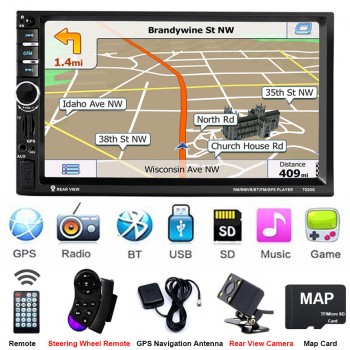 2Din GPS Rear Camera Central Multimidia 2 Din 7 Bluetooth MP5 MP3 Music Video Player Multimedia Radio Autoradio Mirror Link