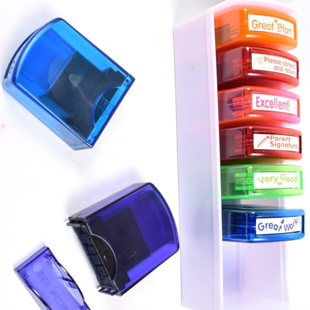 toy for children 8pcs Colorful Teacher Seal Set School Grading Teacher Stamp for HN-PP103
