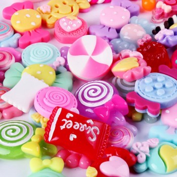 Slime Charm Mixed Resin Candy Beads Mucus Sweets Bead Making Supplies DIY Collage Crafts for chlidgt;3 Y