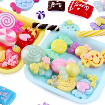 Slime Charm Mixed Resin Candy Beads Mucus Sweets Bead Making Supplies DIY Collage Crafts for chlidgt;3 Y