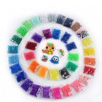 100pcs Perler Pegboard Aqua Beads Toys For Children Girl Boy Diy Water Bead Set Fuse Jigsaw Kids Handmade Puzzle Beadbond Toy