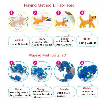 100pcs Perler Pegboard Aqua Beads Toys For Children Girl Boy Diy Water Bead Set Fuse Jigsaw Kids Handmade Puzzle Beadbond Toy