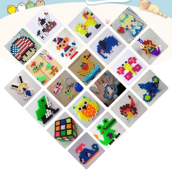 100pcs Perler Pegboard Aqua Beads Toys For Children Girl Boy Diy Water Bead Set Fuse Jigsaw Kids Handmade Puzzle Beadbond Toy