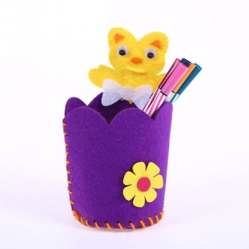 2018 Baby Educational DIY Craft Tangram Block Kit Cute Creative Handmade Pen Container DIY Pencil Holder Kids Craft Toy Kits