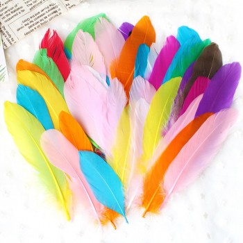 50PCS Colour feathers DIY Handmade material Ornamental Turkey hair Villus Mark Caron feather Children DIY toy materials