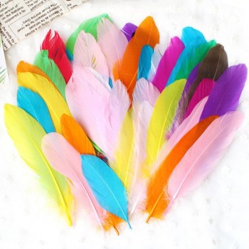 50PCS Colour feathers DIY Handmade material Ornamental Turkey hair Villus Mark Caron feather Children DIY toy materials