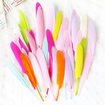 50PCS Colour feathers DIY Handmade material Ornamental Turkey hair Villus Mark Caron feather Children DIY toy materials