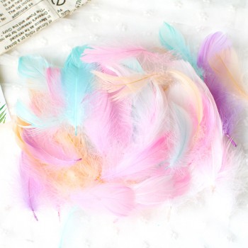 50PCS Colour feathers DIY Handmade material Ornamental Turkey hair Villus Mark Caron feather Children DIY toy materials
