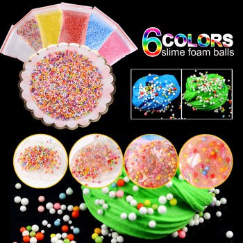 88Pcs 3D Fluffy Foam Slime Foam Balls Kids Toys DIY Craft Slime Supplies Kit Floam Beads Glitter Slices Rainbow Pearl