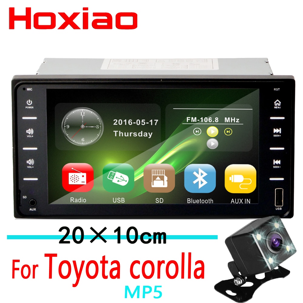hoxiao multimedia player BT  7 inch 2din car radio car MP3 MP4 MP5 For Toyota Camry/Vios/Corolla/wish/Altis/ 20CM*10CM noAndroid