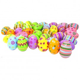 48Pcs Colorful Easter Egg  Easter Party Favor Supply Kid Toy Plastic Lottery Egg Detachable Empty Egg handmade DIY Easter eggs
