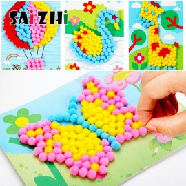 Saizhi Child Toy DIY Hairball Sticky Paper Painting Kindergarten Toy Material Package Children Toy Toys Girl Crafts SZ3613