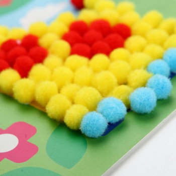 Saizhi Child Toy DIY Hairball Sticky Paper Painting Kindergarten Toy Material Package Children Toy Toys Girl Crafts SZ3613