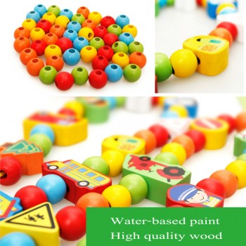 82pcs Wooden Building Blocks Car Shape Beads DIY Wood Beads Toys Traffic scene blocks Childrens Jewelery Making Utilities toys