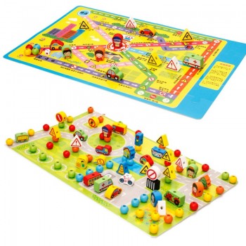 82pcs Wooden Building Blocks Car Shape Beads DIY Wood Beads Toys Traffic scene blocks Childrens Jewelery Making Utilities toys