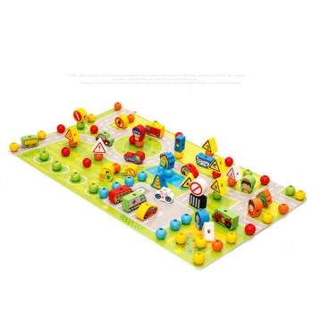 82pcs Wooden Building Blocks Car Shape Beads DIY Wood Beads Toys Traffic scene blocks Childrens Jewelery Making Utilities toys