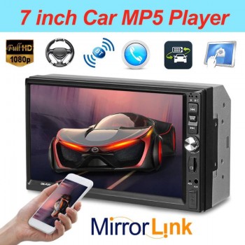 7022B 2Din 1024*600 7 Touch Screen Car Bluetooth MP5 Player Stereo Video Audio FM Radio Media Player With Backup Camera New