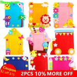 Happyxuan 10pcs Kids DIY Felt Craft Kits Picture Photo Frame Cartoon Dolphins Kindergarten Baby Creative Educational Toys 2018