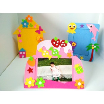 Happyxuan 10pcs Kids DIY Felt Craft Kits Picture Photo Frame Cartoon Dolphins Kindergarten Baby Creative Educational Toys 2018