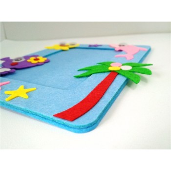 Happyxuan 10pcs Kids DIY Felt Craft Kits Picture Photo Frame Cartoon Dolphins Kindergarten Baby Creative Educational Toys 2018