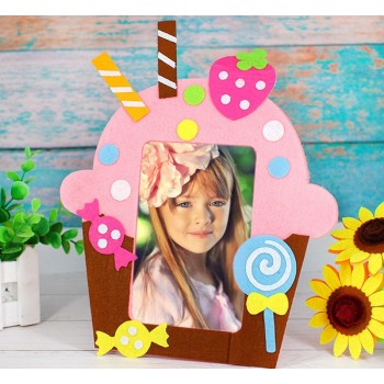 Happyxuan 10pcs Kids DIY Felt Craft Kits Picture Photo Frame Cartoon Dolphins Kindergarten Baby Creative Educational Toys 2018