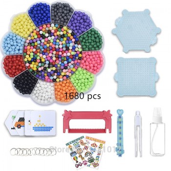 Aqua Beads 5mm DIY Set Jigsaw Tool Creativity Magic Fuse Perler Beads Pegboard Puzzles Kids Toys for Girls Children Gift 7 10
