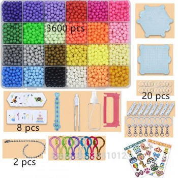 Aqua Beads 5mm DIY Set Jigsaw Tool Creativity Magic Fuse Perler Beads Pegboard Puzzles Kids Toys for Girls Children Gift 7 10