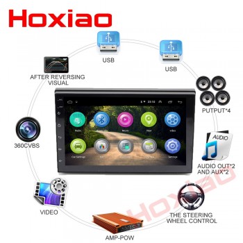 hoxiao 2 DIN 7inch Android 8.1 Touchscreen Car Multimedia Player Bluetooth GPS WiFi Navigator FM Radio Player Vehicle camera