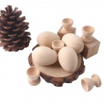 2pc Wooden Egg Cups Easter Egg DIY Unfinished Crafts Smooth Surface Wooden Teething Toys Baby Gifts Wood Painting Blocks Toys