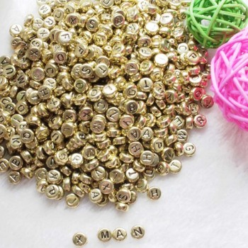 200pcs/pack DIY Round Letter Beads Toys Number Beads childrens handmade puzzle beads Slime 4x7mm Puzzles Colored Acrylic