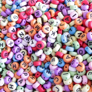 200pcs/pack DIY Round Letter Beads Toys Number Beads childrens handmade puzzle beads Slime 4x7mm Puzzles Colored Acrylic